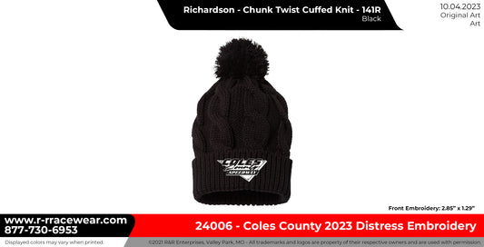 Black pom-pom stocking hat- knitted
