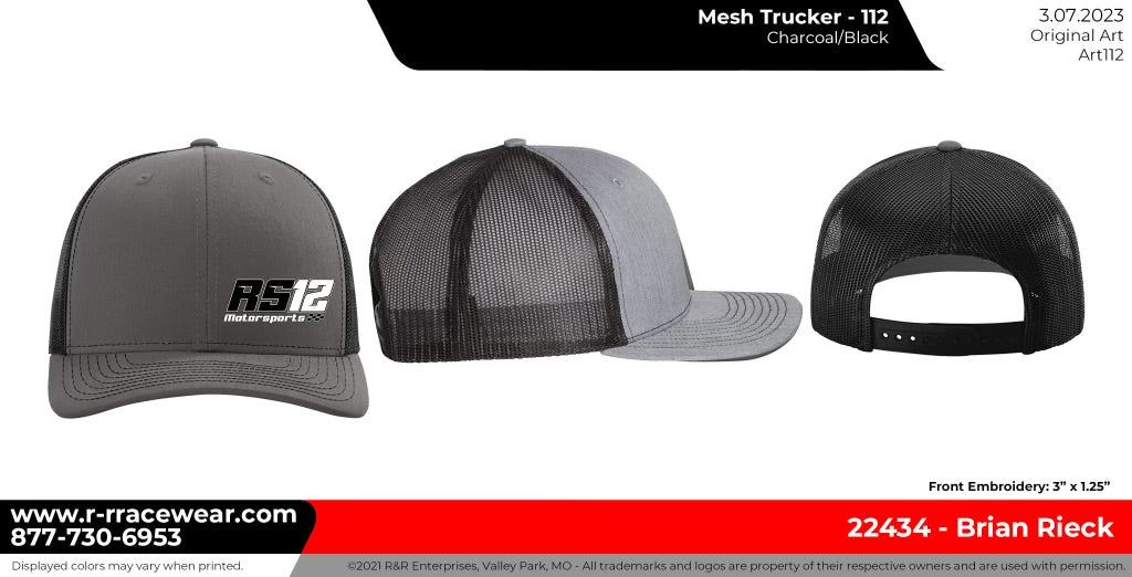 RS12 Grey Trucker Cap